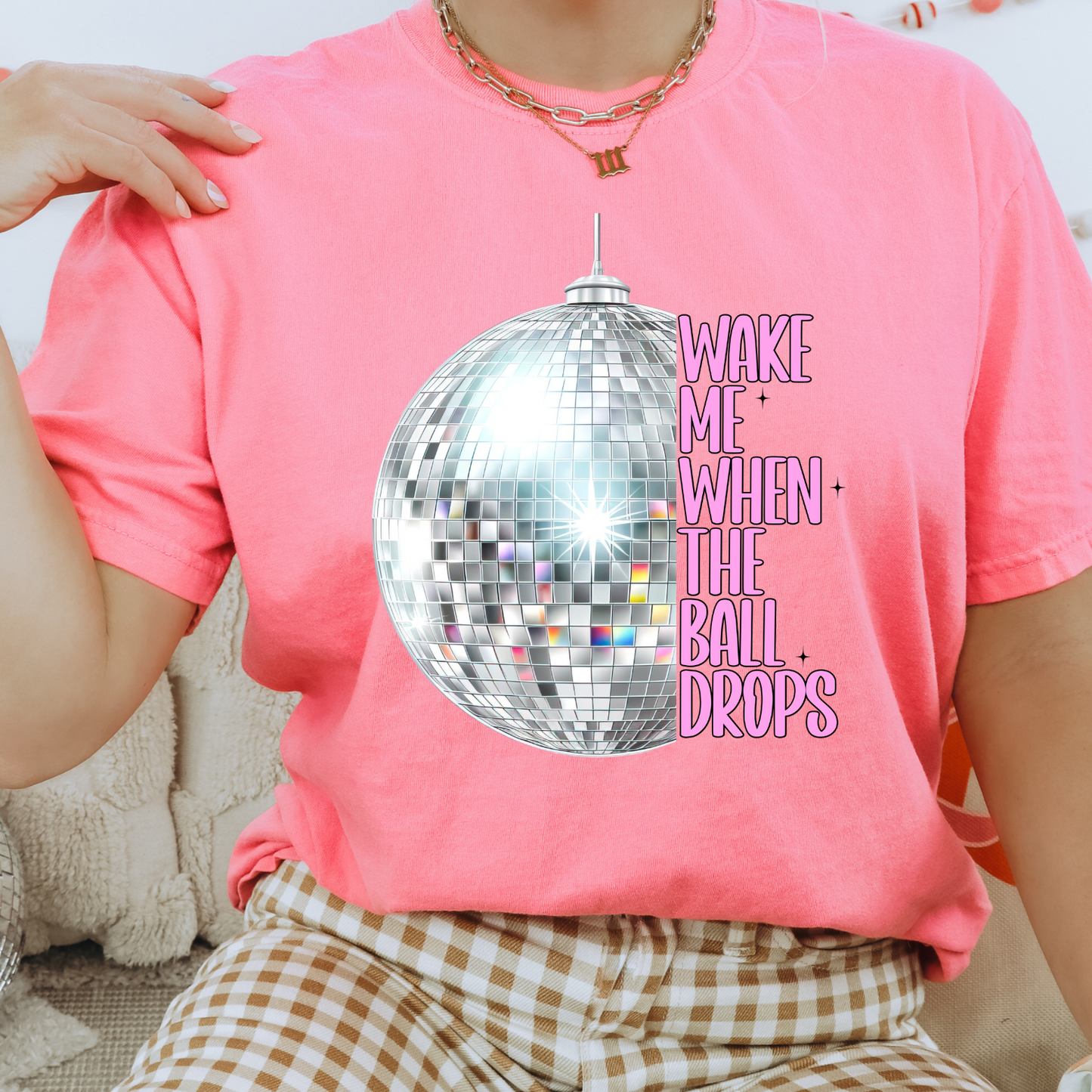 Wake Me Up When The Ball Drops Comfort Colors, Holiday Tshirt, Womens Tee