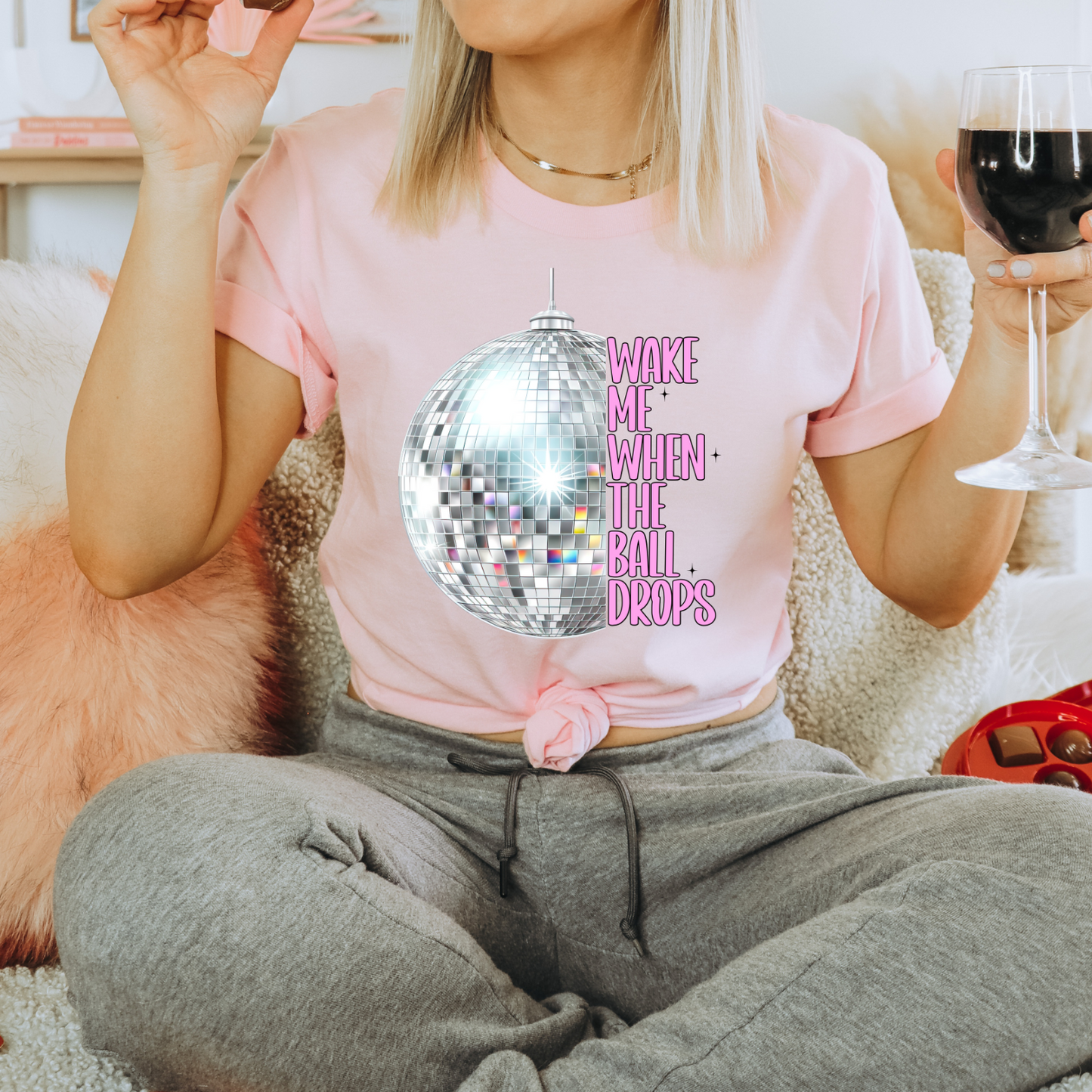 Wake Me Up When The Ball Drops Comfort Colors, Holiday Tshirt, Womens Tee