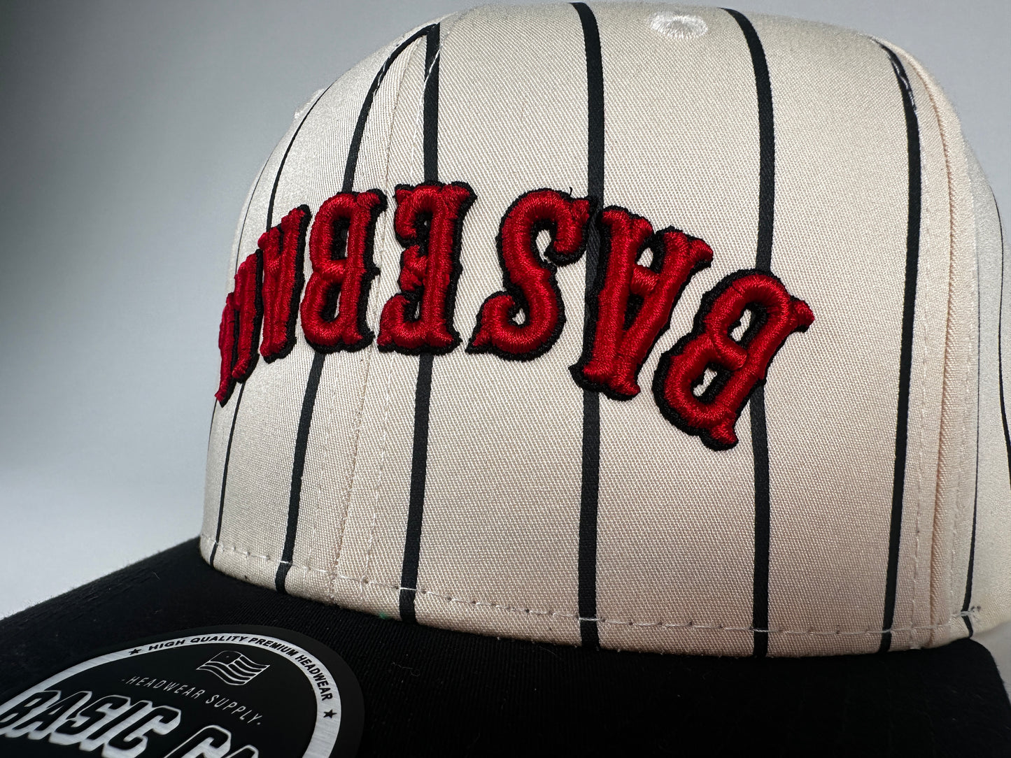 Baseball Stripe Vintage Embroidered Trucker Hat