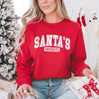 Santas Favorite Pullover Sweatshirt, Women's Holiday Crewneck