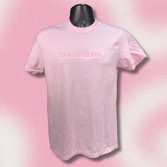 Jesus Loves You Embroidered Fait Base Comfort Colors Tee