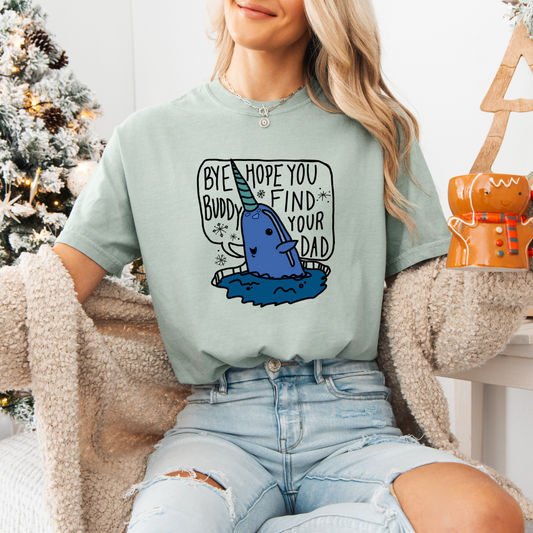 Bye Buddy Comfort Colors, Winter Holiday Tshirt, Womens Christmas Tee