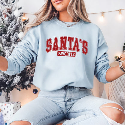 Santas Favorite Pullover Sweatshirt, Women's Holiday Crewneck