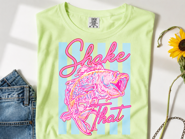 Shake That Bass Neon Comfort Color Graphic T-Shirt