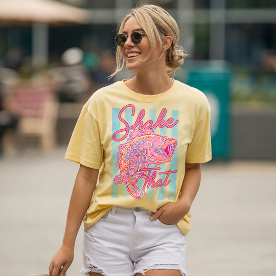 Shake That Bass Neon Comfort Color Graphic T-Shirt