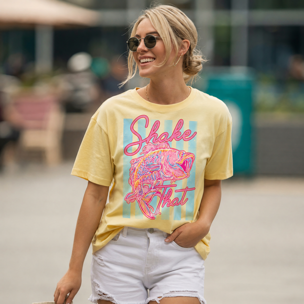 Shake That Bass Neon Comfort Color Graphic T-Shirt