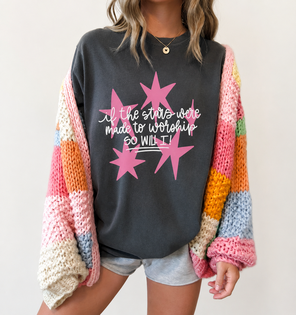 If The Stars Were Made to Worship Comfort Colors Graphic Tee