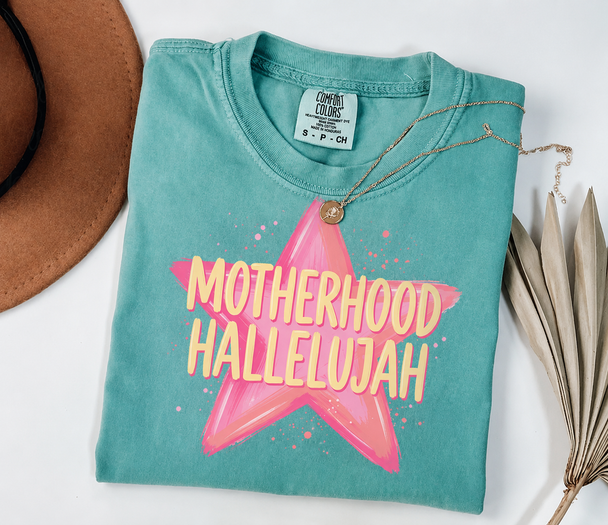 Motherhood Hallelujah DTG Printed Comfort Colors Graphic T-Shirt