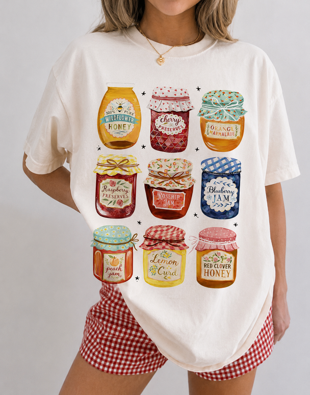 Jam Jars Colorful DTG Printed Comfort Colors Graphic T-Shirt