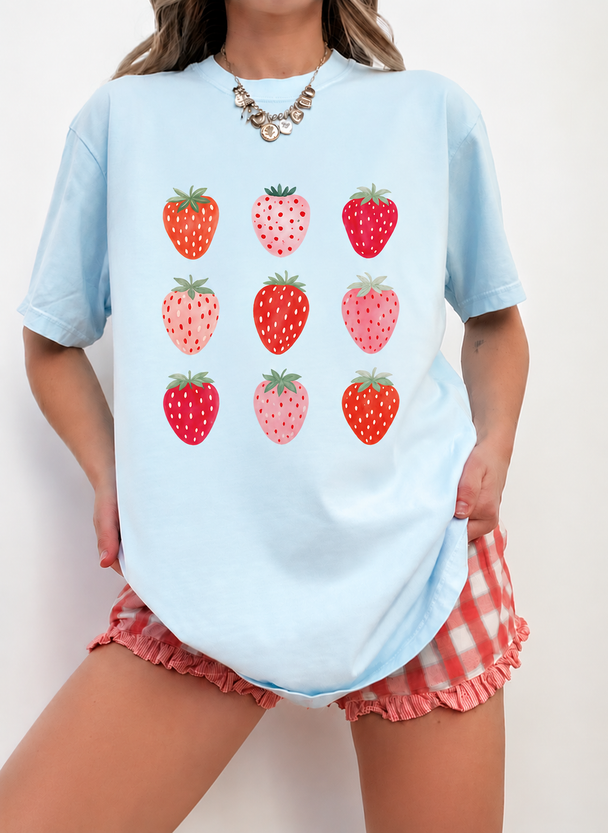 Strawberry Fields DTG Printed Comfort Colors Graphic T-Shirt
