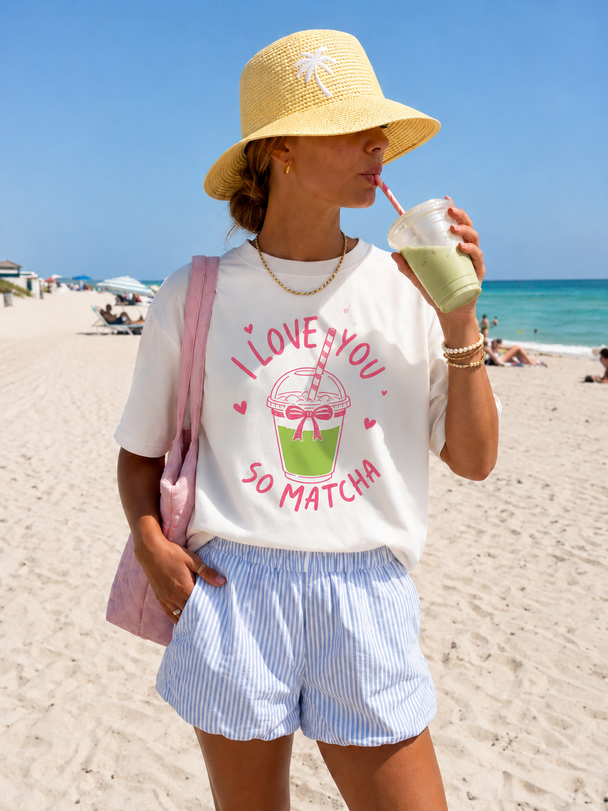 I Love You So Matcha DTG Printed Comfort Colors Graphic T-Shirt