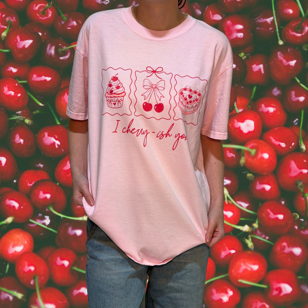 Cherry Valentines Day T-Shirt Comfort Color, I Cherry-ish You Funny Valentine Gift For Her