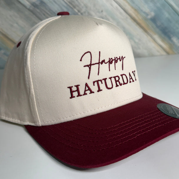 Happy Haturday Hat Embroidered Baseball Cap, Funny Weekend Hat Lover Gift