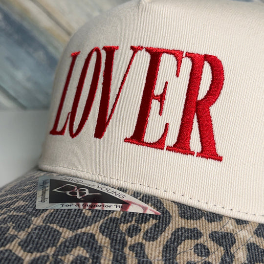 LOVER Hat Embroidered Leopard Baseball Cap, Valentines Day Trendy Gift For Her