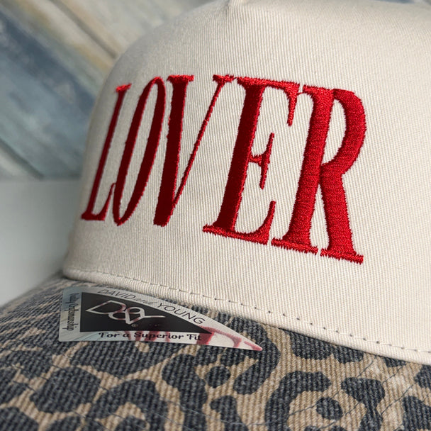 LOVER Hat Embroidered Leopard Baseball Cap, Valentines Day Trendy Gift For Her