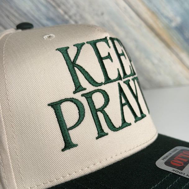KEEP PRAYIN Hat Embroidered Baseball Cap, Christian Faith Prayer Trucker Hat Gift