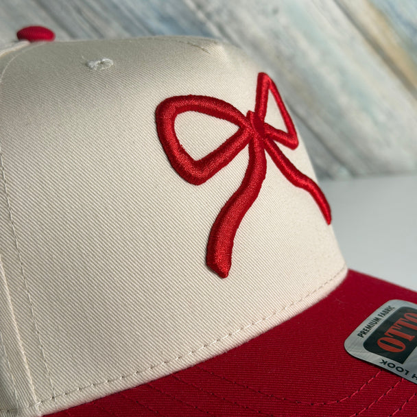 Bow Valentines Day Hat Embroidered, Pink Ribbon Bow Baseball Cap Valentine Gift For Her