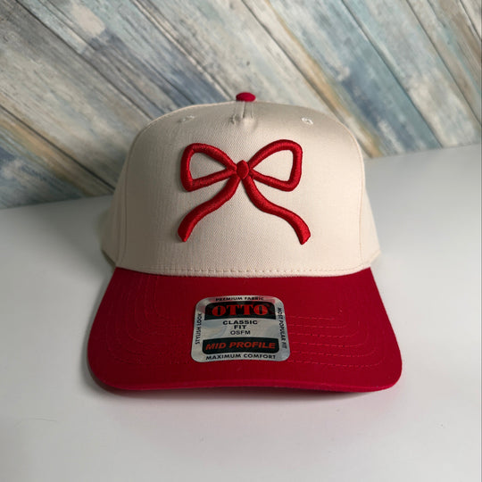 Bow Valentines Day Hat Embroidered, Pink Ribbon Bow Baseball Cap Valentine Gift For Her