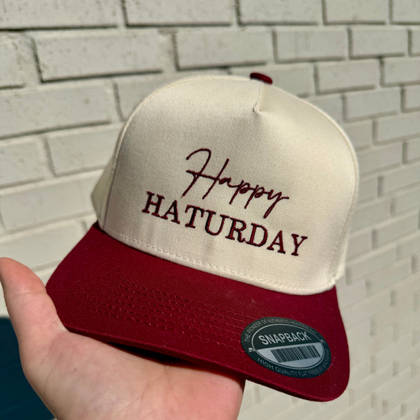 Happy Haturday Hat Embroidered Baseball Cap, Funny Weekend Hat Lover Gift