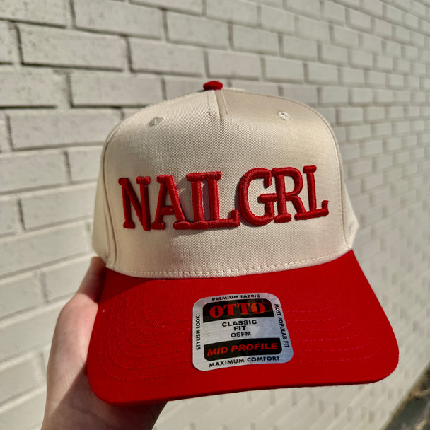 NAILGRL Hat Embroidered Baseball Cap, Nail Tech Manicurist Gift Trendy Accessory