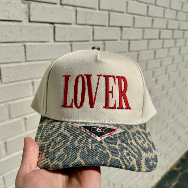 LOVER Hat Embroidered Leopard Baseball Cap, Valentines Day Trendy Gift For Her