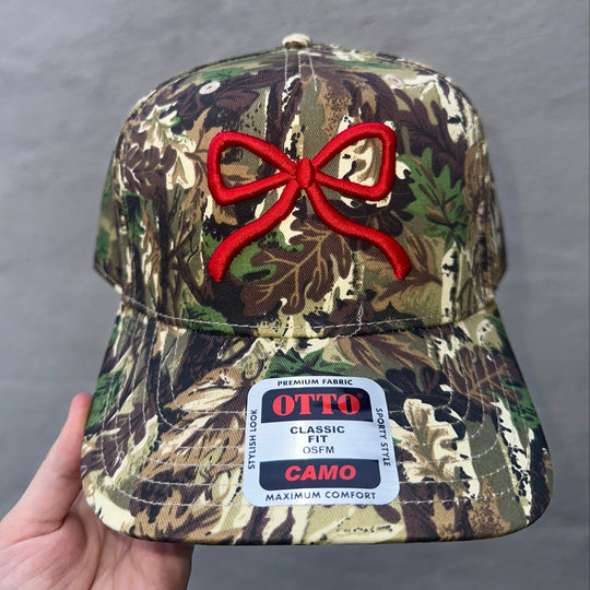 Camo Bow Embroidered Trucker Hat