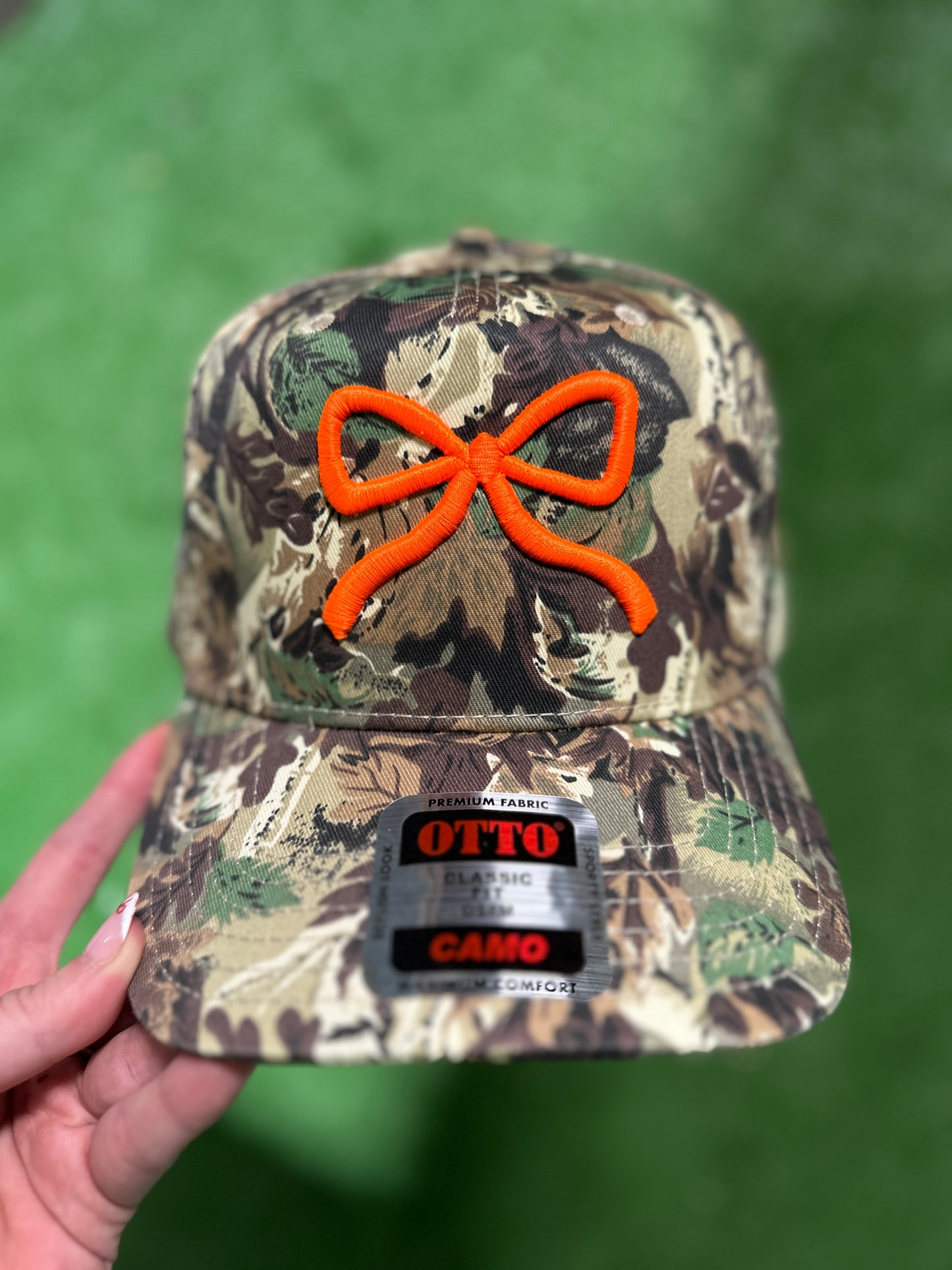 Camo Bow Embroidered Trucker Hat