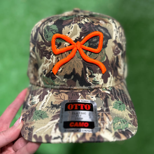 Camo Bow Embroidered Trucker Hat