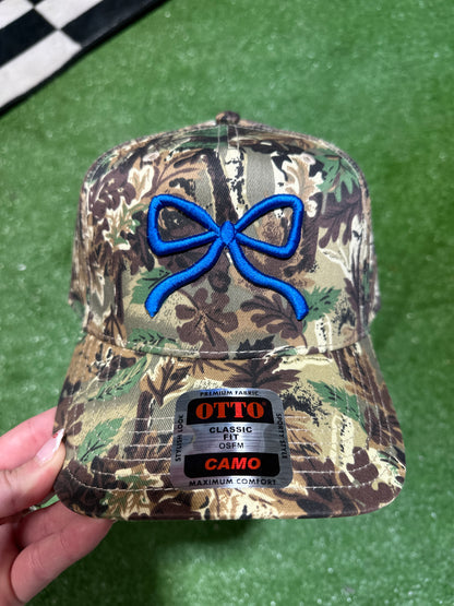 Camo Bow Embroidered Trucker Hat