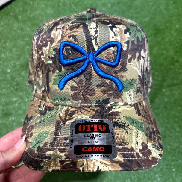 Camo Bow Embroidered Trucker Hat
