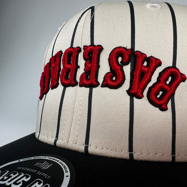 Baseball Stripe Vintage Embroidered Trucker Hat