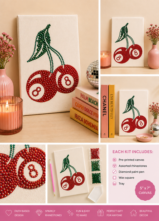 Cherry 8 Ball 5x7 Bedazzle Kit
