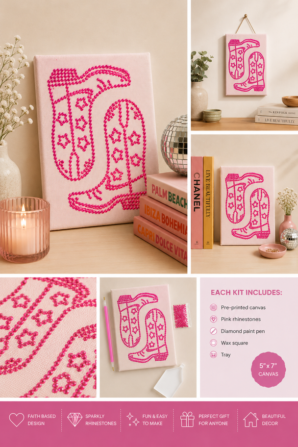 Cowboy Boots 5x7 Bedazzle Kit