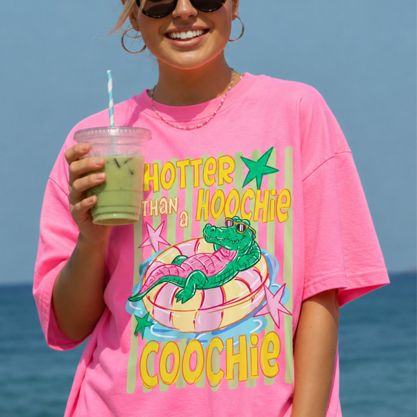 Hotter Than A Hoochie Summer Comfort Color Graphic T-Shirt